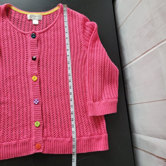 CJ Banks Knit Button Front Granny Cardigan Sweater w/ Unique Button Detail, 1X - Picture 6 of 7